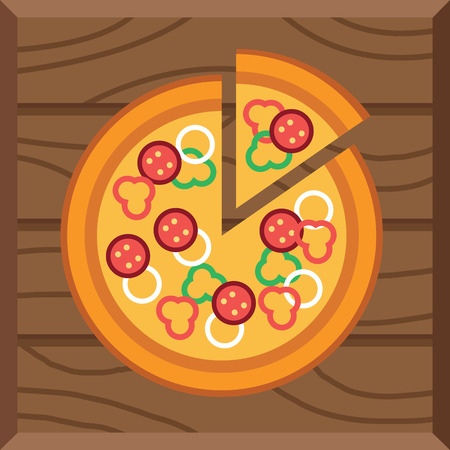 Illustration of tasty pizzaのイラスト素材