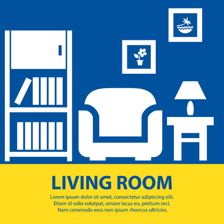 living room , vector illustrationのイラスト素材