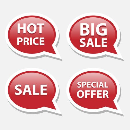 Red sale bubble tagsのイラスト素材