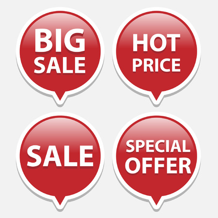 Red sale bubble tagsのイラスト素材