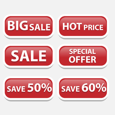 Red sale bubble tagsのイラスト素材