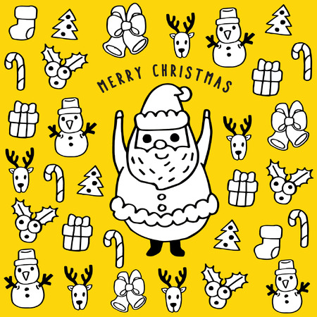 Merry Christmas Cartoon: Christmas Iconsのイラスト素材