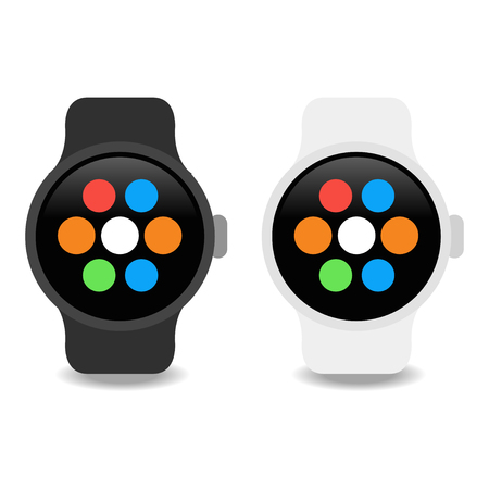 Smart watches wearable collection computer new technology. Illustrationのイラスト素材