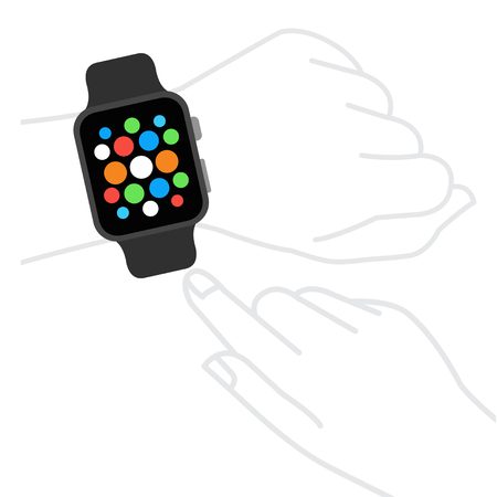 Smart watches wearable collection computer new technology. Illustrationのイラスト素材