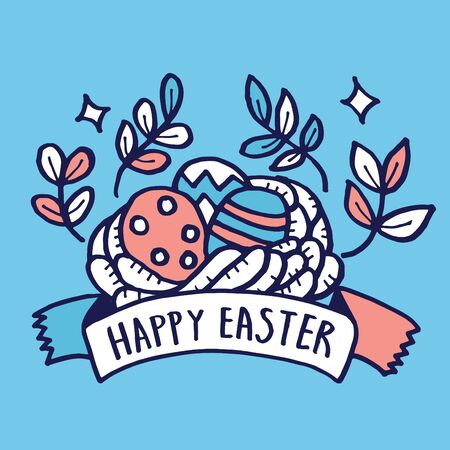 Easter Day,Happy Easter.Vector illustrationのイラスト素材
