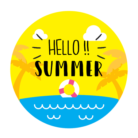 Hello Summer Background Illustration.のイラスト素材