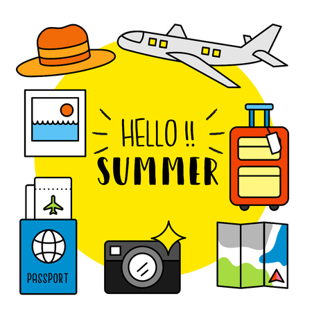 Summer Activities Vector Illustrationのイラスト素材