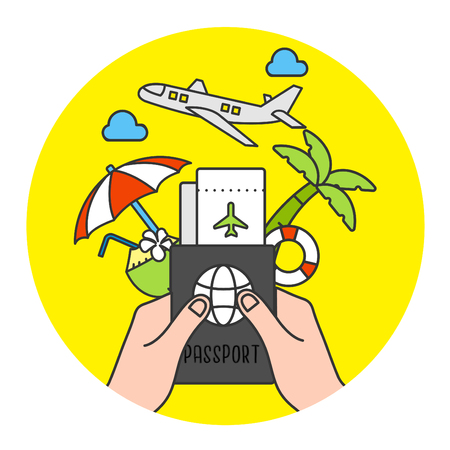 Summer vocation.Vector Illustrationのイラスト素材