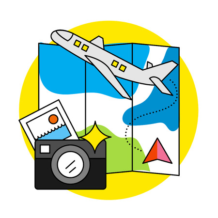 Summer vocation.Vector Illustrationのイラスト素材