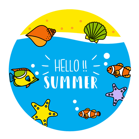 Artistic Illustration of Hello Summer Background. Vectorのイラスト素材