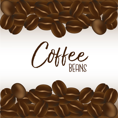 Vector coffee beans on white background.のイラスト素材