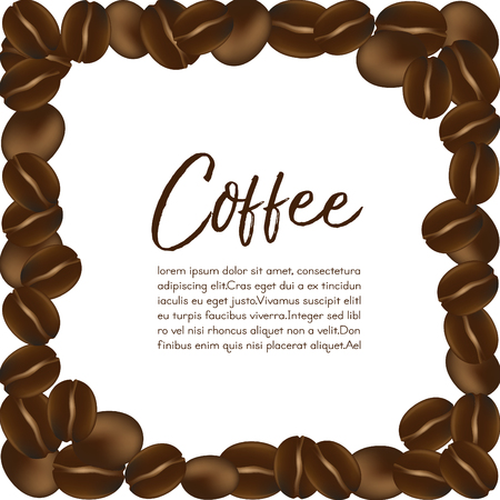 Vector coffee beans on white background.のイラスト素材