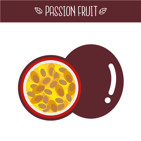Passion fruit Vector illustration.のイラスト素材