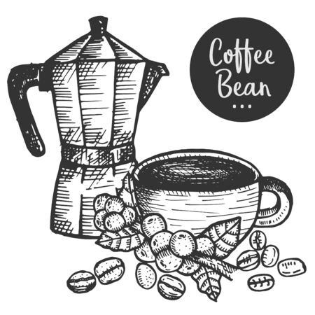 Hand drawn illustration of Coffee.のイラスト素材