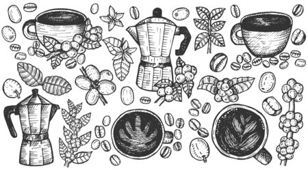 Hand drawn illustration of Coffee.のイラスト素材