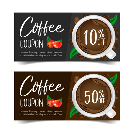 Discount Coupon design,Coffee coupon vector illustration.のイラスト素材