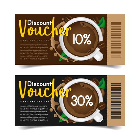 Discount Coupon design,Coffee coupon vector illustration.のイラスト素材