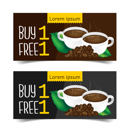 Discount Coupon design,Coffee coupon vector illustration.のイラスト素材