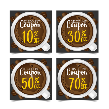Discount Coupon design,Coffee coupon vector illustration.のイラスト素材