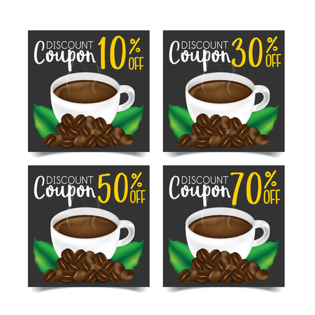 Discount Coupon design,Coffee coupon vector illustration.のイラスト素材