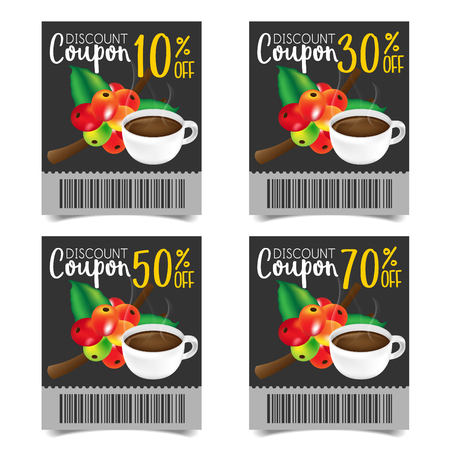 Discount Coupon design,Coffee coupon vector illustration.のイラスト素材