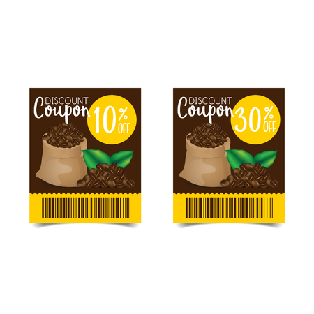 Discount Coupon design,Coffee coupon vector illustration.のイラスト素材