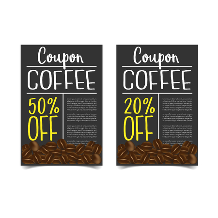 Discount Coupon design,Coffee coupon vector illustration.のイラスト素材
