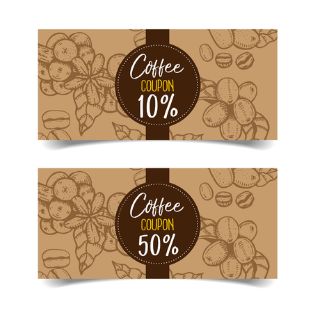 Discount Coupon design,Coffee coupon vector illustration.のイラスト素材