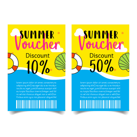 Discount Coupon design, Summer Voucher vector illustration.のイラスト素材