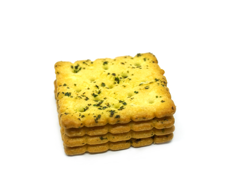 Cracker on white background.の写真素材