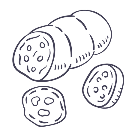 Hand drawn illustration of Ham.のイラスト素材