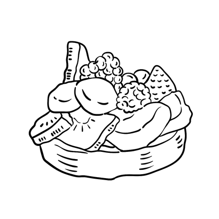 Hand drawn illustration of Cake.のイラスト素材