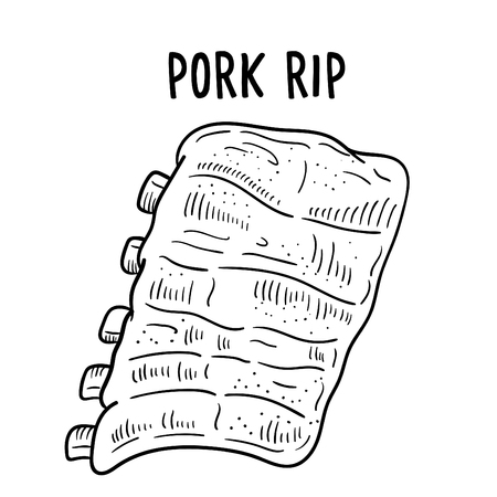 Hand drawn illustration of Pork rip.のイラスト素材