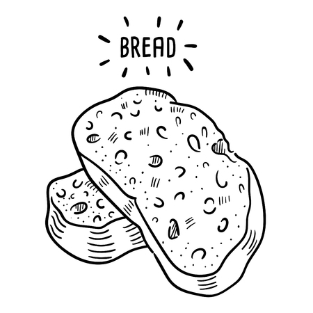 Hand drawn illustration of Bread.のイラスト素材