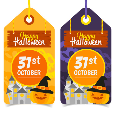 Cute cartoon Happy Halloween vector.のイラスト素材