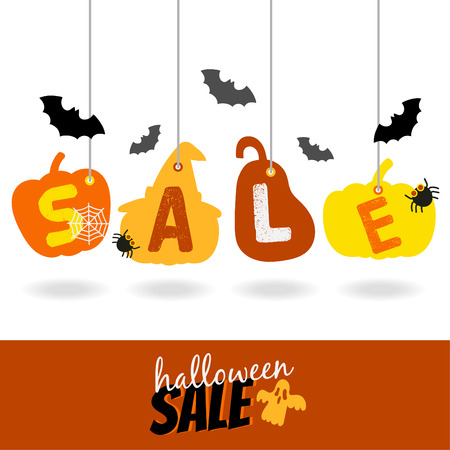 Cute cartoon Happy Halloween  banner vector.のイラスト素材
