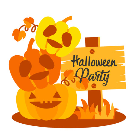 Cute cartoon Happy Halloween vector.のイラスト素材