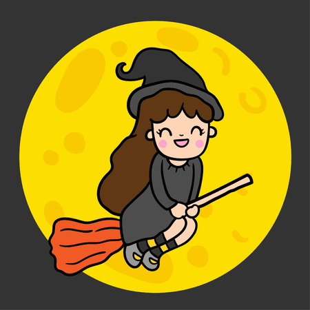 Cute cartoon Happy Halloween vector.のイラスト素材