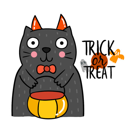 Cute cartoon Happy Halloween vector.のイラスト素材