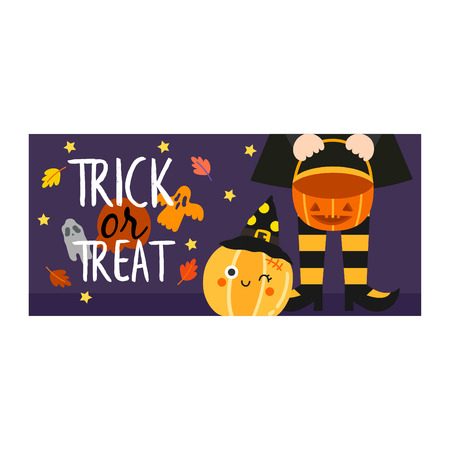 Cute cartoon Happy Halloween vector.のイラスト素材