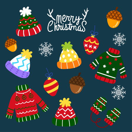 Christmas elements vector.のイラスト素材