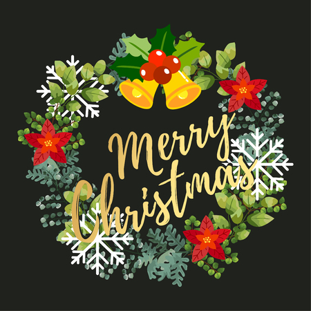Merry Christmas Greeting Card.のイラスト素材
