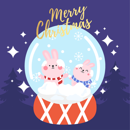 Merry Christmas Greeting Card.のイラスト素材