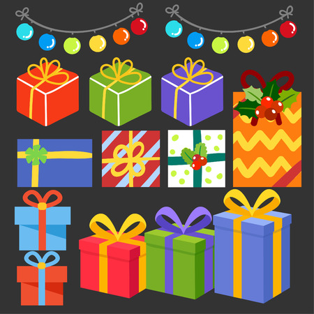 Cute Cartoon Christmas gift box.のイラスト素材