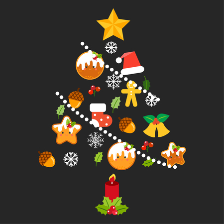 Christmas elements vector.のイラスト素材