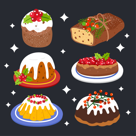 Christmas cake Vector.のイラスト素材