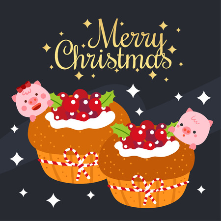 Christmas cake Vector.のイラスト素材