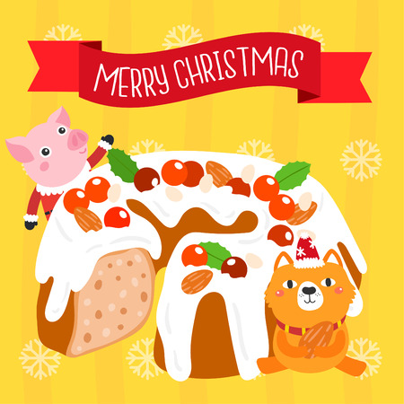 Christmas cake Vector.のイラスト素材