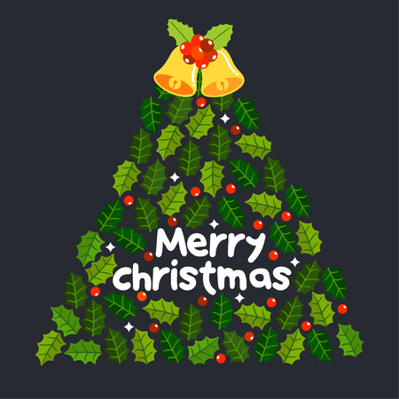 Cute Cartoon Christmas tree Concept.のイラスト素材