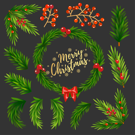 Christmas elements vector.のイラスト素材